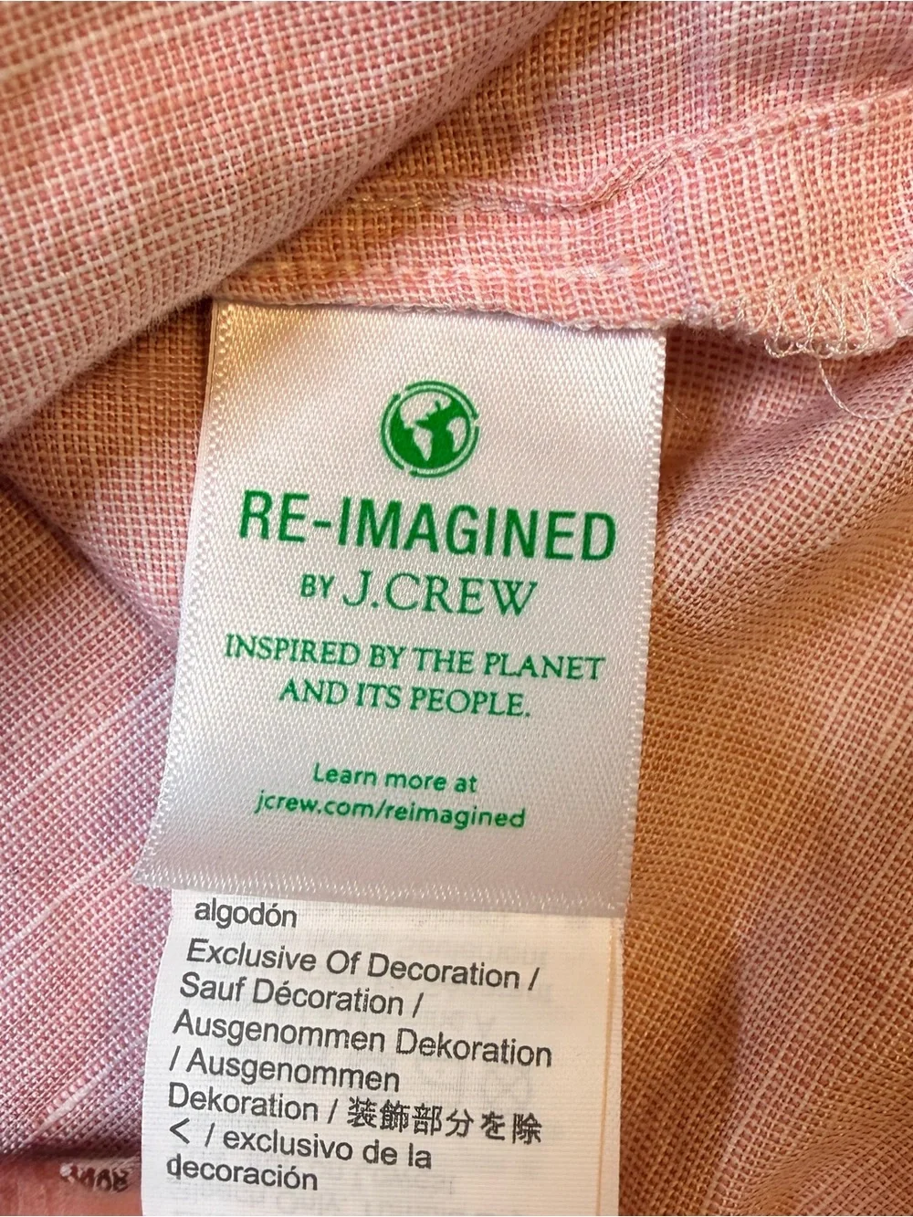 Vintage J.‎ Crew Original Beachwear. Pink Linen-Blend Tunic dress,beach,coastal